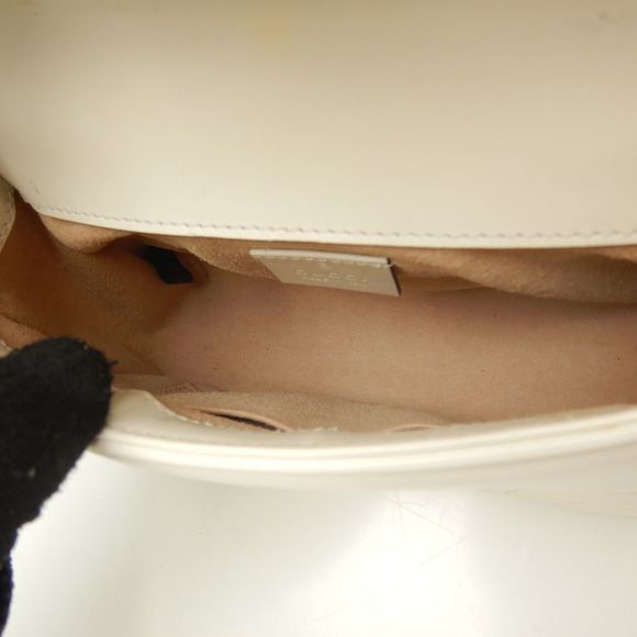 Gucci Mini Top Handle Handbag GG Marmont 2way Leather Ivory - Picture 7 of 8